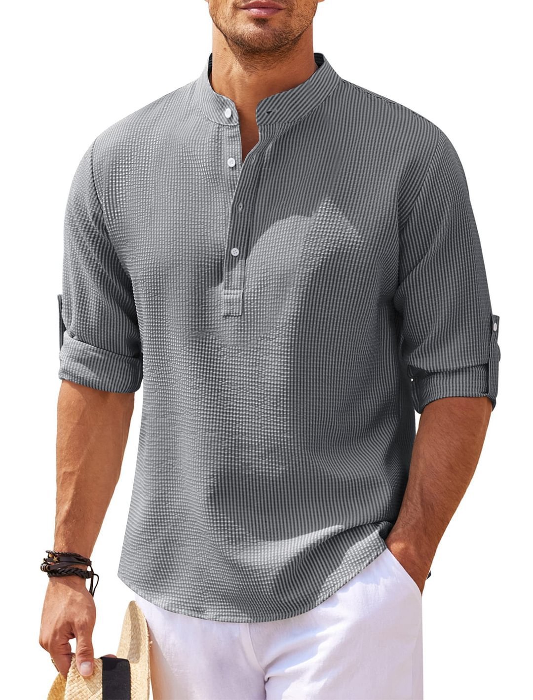 Jacquard Buttons Sweater
