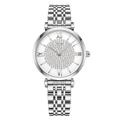 Ladies Fashion Steel Band Quartz Gypsophila Watch