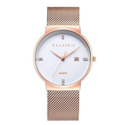 Ultra-thin diamond scale simple business men's sports quartz mesh with waterproof watch